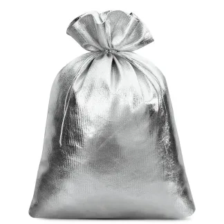 5 St. glänzende Metallicsäcke 22 x 30 cm - Silber