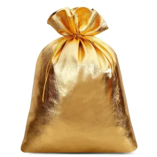 5 St. glänzende Metallicsäcke 26 x 35 cm - Gold