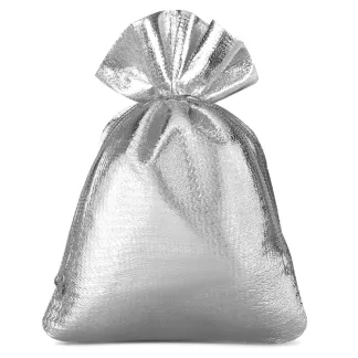 10 St. Metallic Säckchen 8 x 10 cm - silber
