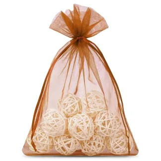 25 St. Organzasäckchen 13 x 18 cm - braun