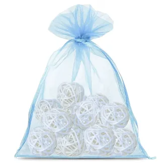 25 St. Organzasäckchen 13 x 18 cm - himmelblau