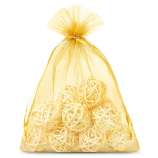 10 St. Organzasäckchen 15 x 20 cm - gold