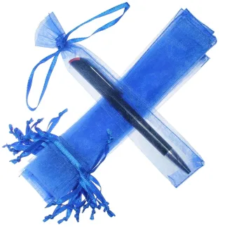 25 St. Organzasäckchen 3,5 x 19 cm - blau