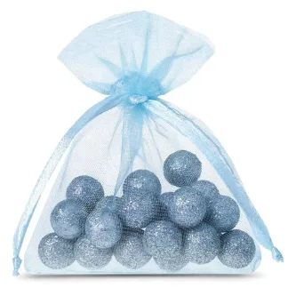 25 St. Organzasäckchen 6 x 8 cm - himmelblau