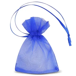 25 St. Organzabeutel 7 x 9 cm (SDB) - blau