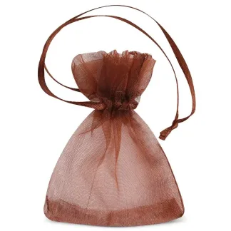 25 St. Organzabeutel 7 x 9 cm (SDB) - braun