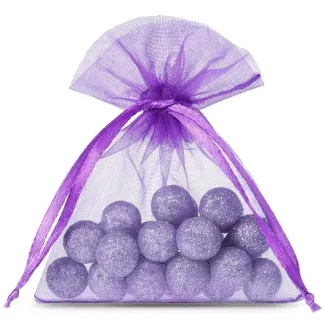 25 St. Organzasäckchen 7 x 9 cm - dunkelviolett