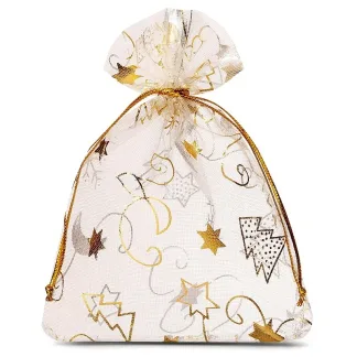 10 St. Organzabeutel 8 x 10 cm - Weihnachten / 8