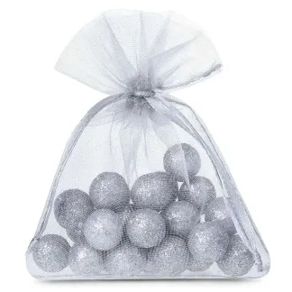 25 St. Organzasäckchen 11 x 14 cm - silber