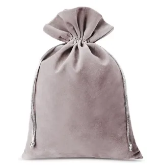 3 St. Samtsäcke 26 x 35 cm - Silber