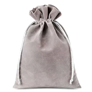 5 St. Samtsäcke 22 x 30 cm - silber